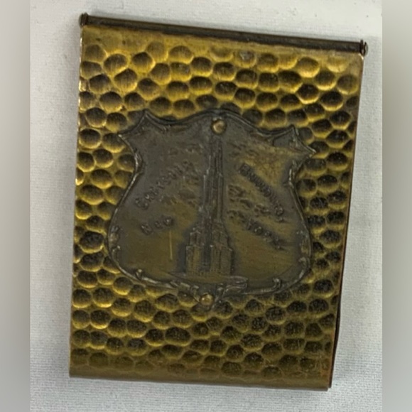 Vintage Brass Matchbox Holder Chrysler Building New York - Picture 1 of 4